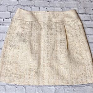 SOLD Holiday skirt gold and cream lined